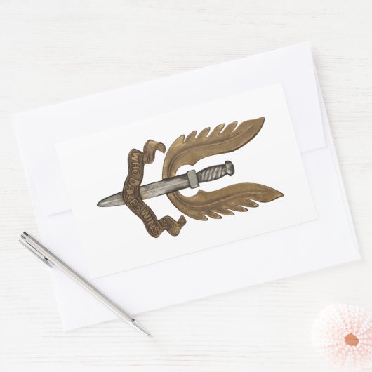 British SAS Rechthoekige Sticker (Envelop)