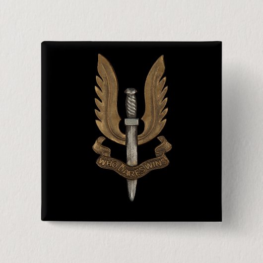 British SAS Vierkante Button 5,1 Cm (Voorkant)