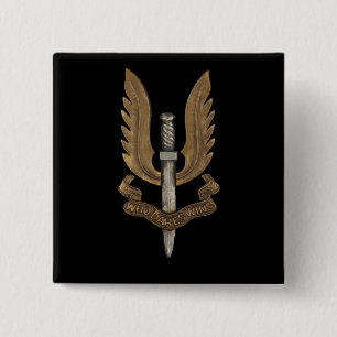 British SAS Vierkante Button 5,1 Cm