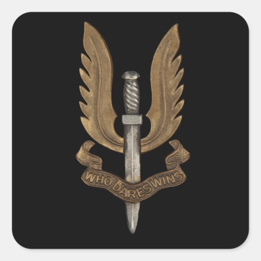 British SAS Vierkante Sticker (Voorkant)