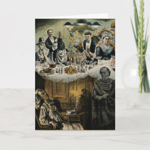 British Scrooge Queen Victoria Kerstmis Feestdagen Kaart