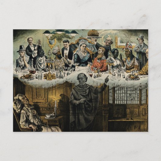 British Scrooge Queen Victoria Kerstmis Feestdagenkaart (Voorkant)