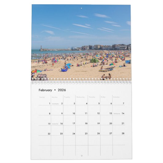 British seaside 2026 calendar kalender (Feb 2026)
