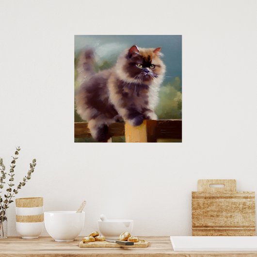 British Semi-longhair Cat Poster (Keuken)
