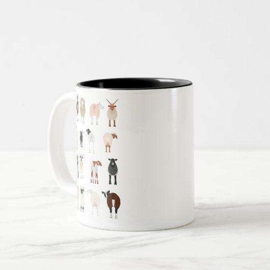 British Sheep Bries Tweekleurige Koffiemok (Voorkant links)