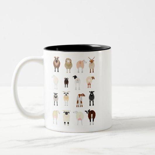 British Sheep Bries Tweekleurige Koffiemok (Links)