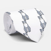 British Shorthair Bicolor Cat Cartoon Stropdas (Opgerold)