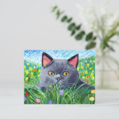 British Shorthair Cat Art Briefkaart (Staand voorkant)