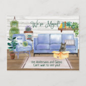 British Shorthair Cat Cozy New Home Adres  Aankondigingskaart (Voorkant)