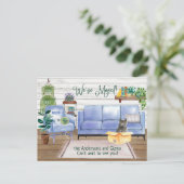 British Shorthair Cat Cozy New Home Adres  Aankondigingskaart (Staand voorkant)