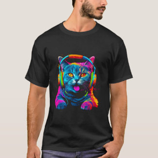 British Shorthair Cat Dj Festival T-shirt