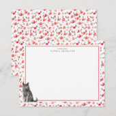 British Shorthair Cat gepersonaliseerde briefpapie Notitiekaartje (Voorkant / Achterkant)