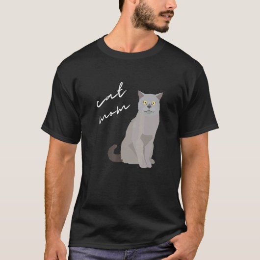 British Shorthair Cat Mom For Cat T-shirt (Voorkant)