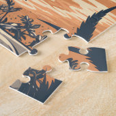 British-Shorthair-Cat op een tropisch strand Legpuzzel (Zijkant)