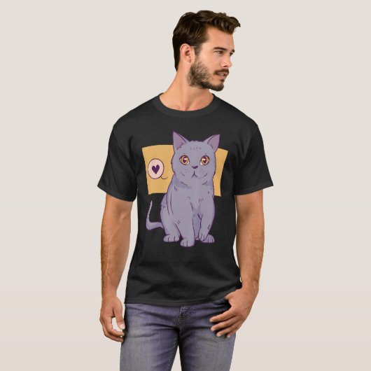 British Shorthair Cat Owner Animal Cute T-shirt (Voorkant volledig)