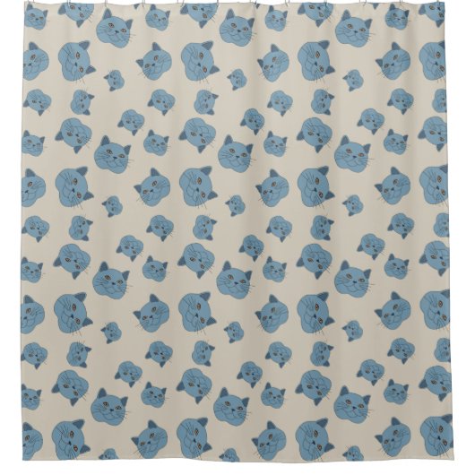 British Shorthair Cat Pattern Douchegordijn (Voorkant)