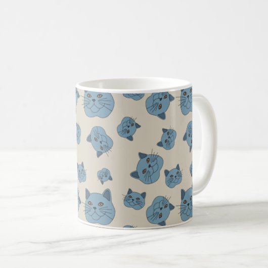 British Shorthair Cat Pattern Koffiemok (Voorkant rechts)