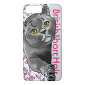 British Shorthair Cat + Pet Name Case-Mate iPhone Case (Achterkant)
