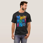 British Shorthair Cat Pop Design T-shirt (Voorkant volledig)