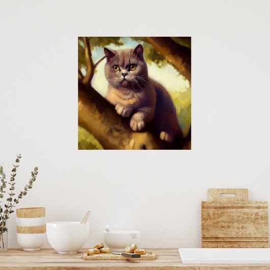 British Shorthair Cat Poster (Keuken)