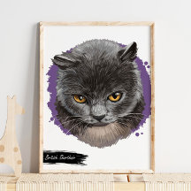 British Shorthair Cat Print | Kat-wanddruk
