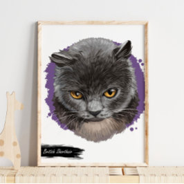British Shorthair Cat Print | Kat-wanddruk