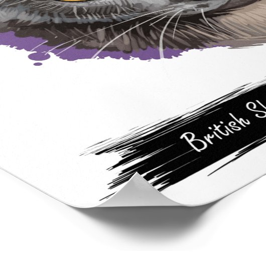 British Shorthair Cat Print | Kat-wanddruk (Hoek)