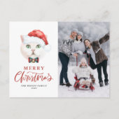 British Shorthair Cat Red Merry-kerstfoto Feestdagenkaart (Voorkant)