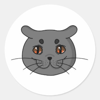 British Shorthair Cat Ronde Sticker