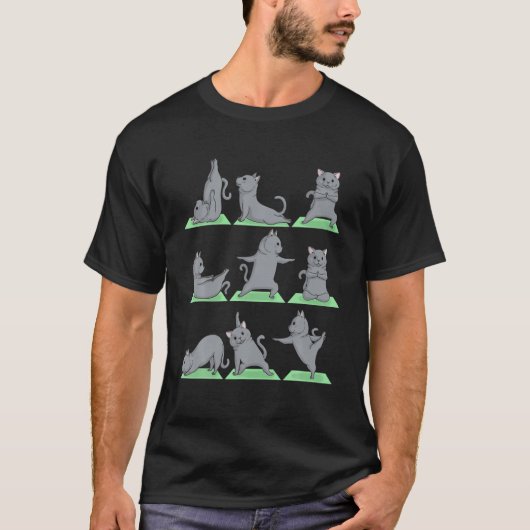 British Shorthair Cat Yoga Pose Zen Kat T-shirt (Voorkant)