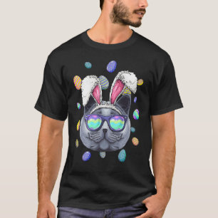 British Shorthair Easter Bunny Ears Cat Easter T-shirt