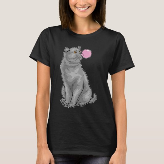 British Shorthair Kauwgom T-shirt (Voorkant)