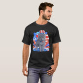 British Shorthair Merica 4th of July American Flag T-shirt (Voorkant volledig)