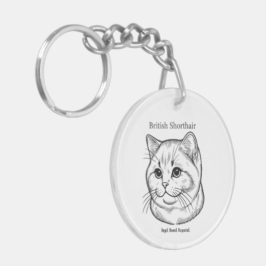 British Shorthair Sleutelhanger (Voorkant Links)