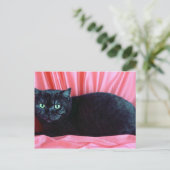 British Shorthair, zwarte rook Briefkaart (Staand voorkant)