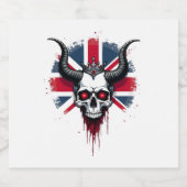 British Skull England UK Flag Premium T-Shirt (1) Sparkling Wijnetiket (Enkel label)