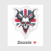 British Skull England UK Flag Premium T-Shirt (1) Sticker (Vel)