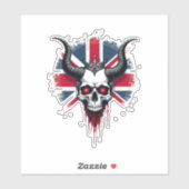 British Skull England UK Flag Premium T-Shirt (1) Sticker (Vel)