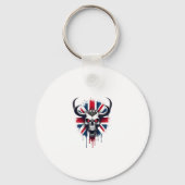 British Skull England UK Flag Premium T-Shirt (2) Sleutelhanger (Voorkant)