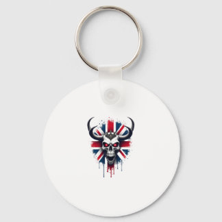 British Skull England UK Flag Premium T-Shirt (2) Sleutelhanger