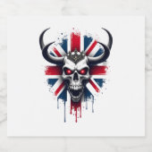 British Skull England UK Flag Premium T-Shirt (2) Sparkling Wijnetiket (Enkel label)