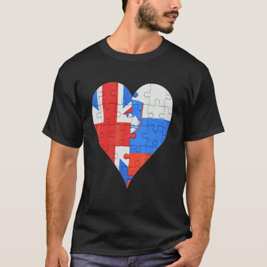 British Slovenian Flag Heart T-shirt (Voorkant)