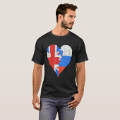 British Slovenian Flag Heart T-shirt (Voorkant volledig)