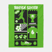 British Soccer Fleece Deken (Voorkant)