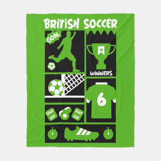 British Soccer Fleece Deken (Voorkant)