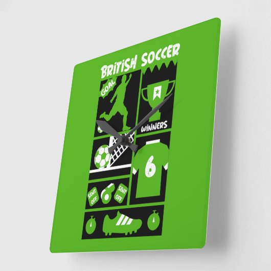 British Soccer Vierkante Klok (Hoek)