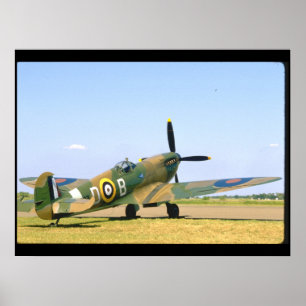 British Spitfire, achterkwart Uitzicht_WWII-vliegt Poster