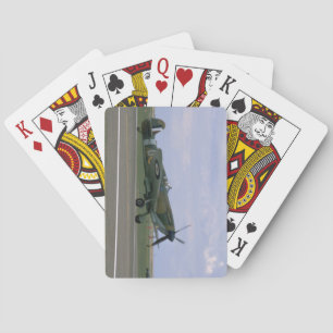 British Spitfire op Airfield_WWII-vliegtuigen Speelkaarten