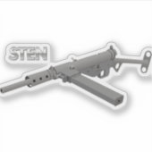 British Sten MKII Submachine Pistool Sticker (Voorkant)