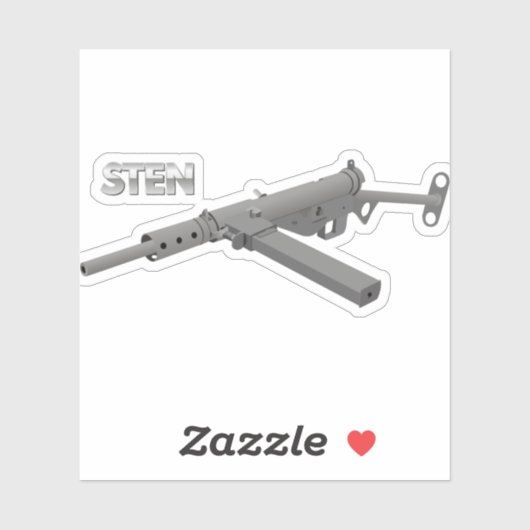 British Sten MKII Submachine Pistool Sticker (Vel)